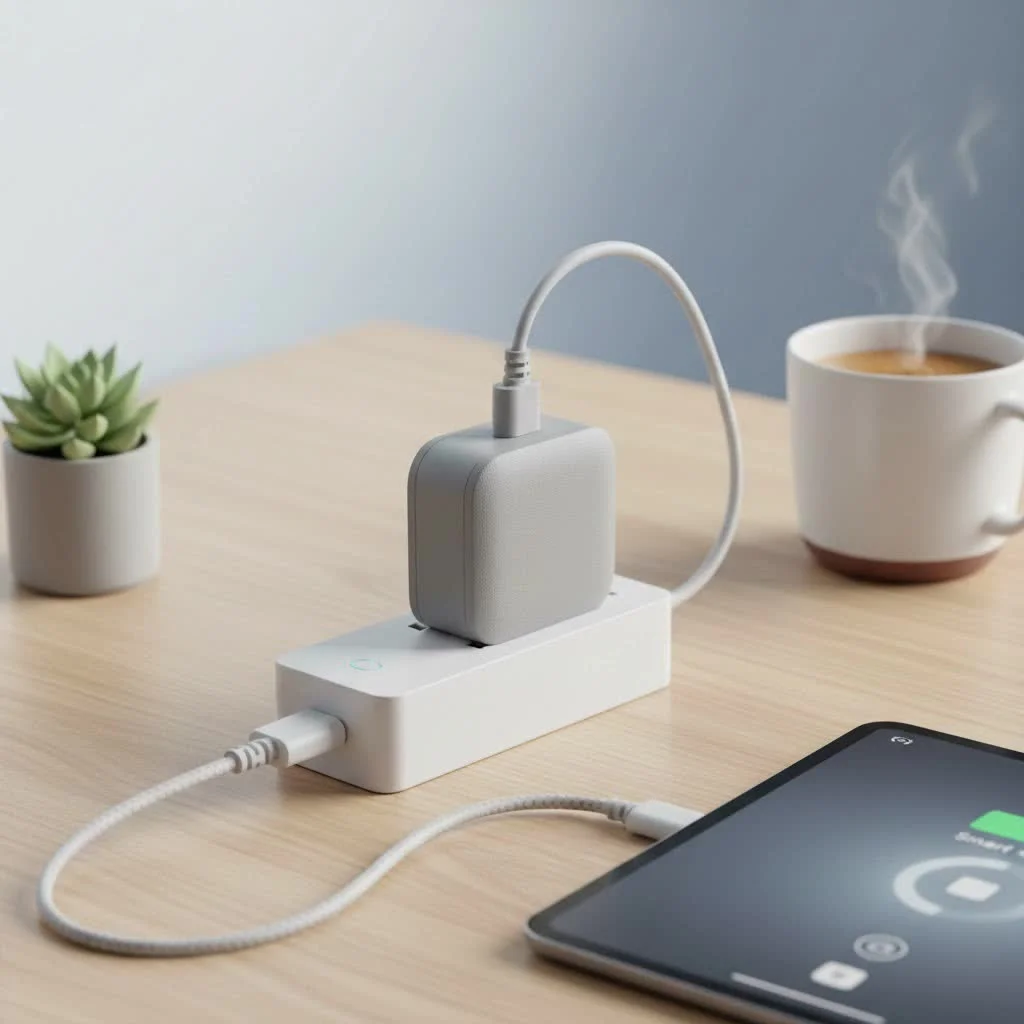 WiFi smart plug connected to a wall outlet